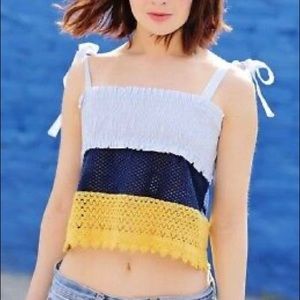 Zara crochet blue strappy top